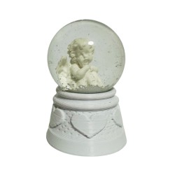 Forentina Gümüş Kaplama Melek Kanadı Kolye - Melek Figürlü Kar Küresi Özel Yılbaşı Kutusunda Hediye Set PS3310
